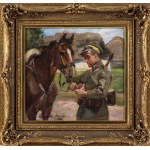 Wojciech Kossak (1856-1942), Lanzenreiter mit Pferd, 1933