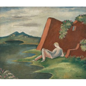 Eugeniusz Zak (1884-1926), Idyla - Krajina s ležícím mladíkem, asi 1915