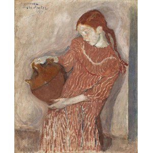 Mela Muter (1876-1967), Girl with a jug, 1913 / Female nude (double-sided painting)
