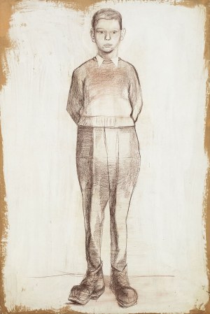 Andrzej Wróblewski (1927-1957), Chłopiec na białym tle, 1955/56