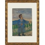 Nikifor Krynicki (1895-1968), Porträt einer Badenden, 1930er Jahre.