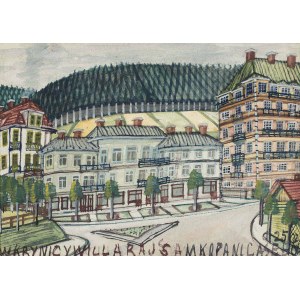 Nikifor Krynicki (1895-1968), Landschaft aus Krynica, 1950er Jahre.