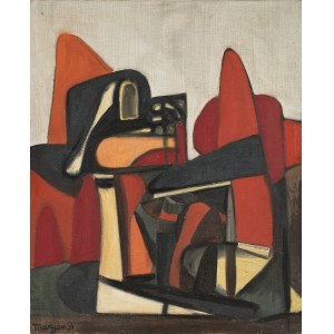 Pinchas Burstein (1927-1977) ((Maryan)), Untitled (Serie Rouge), 1956