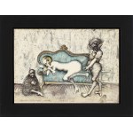 Jan Lebenstein (1930-1999), Sc ène de salon, 1973