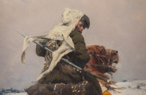 Alfred Wierusz-Kowalski (1849 Suwałki - 1915 Monachium), W drodze na polowanie, wczesne lata 80. XIX w.