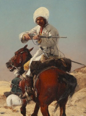 Alfred Wierusz-Kowalski (1849 Suwałki - 1915 Monachium), Jeździec kaukaski, wczesne lata 80. XIX w.