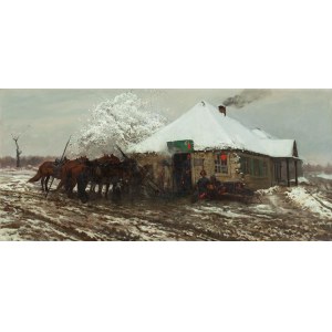 Józef Chełmoński (1849 Boczki near Łowicz - 1914 Kuklówka), Cossacks in front of an inn, 1881