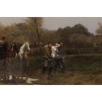 Antoni Piotrowski (1853 Nietulisko Duże k. Kunowa - 1924 Warszawa), Powstańcy z rannym towarzyszem, 1881