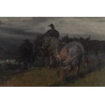 Józef Brandt (1841 Szczebrzeszyn - 1915 Radom), Incendie d'un pont dans une ville frontalière, vers 1900