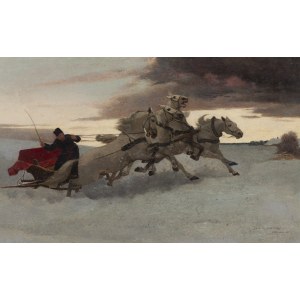 Stanisław Ksawery Szykier Siekierz (1860 - 1895 ), Zimní jízda, 1891