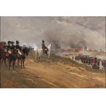 Jan Rosen (1854 Warszawa - 1936 Arlington, Stany Zjednoczone), Napoleon i jego wojsko oglądający płonące miasto, 1909