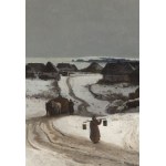 Walery Brochocki (1847 Wloclawek - 1923 Warsaw), Winter landscape with a nosiwoda, 1880