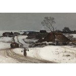 Walery Brochocki (1847 Wloclawek - 1923 Warsaw), Winter landscape with a nosiwoda, 1880