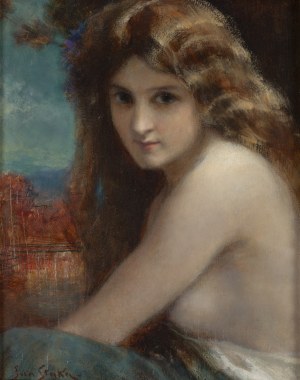Jan Styka (1858 Lwów - 1925 Rzym), Półakt blondynki