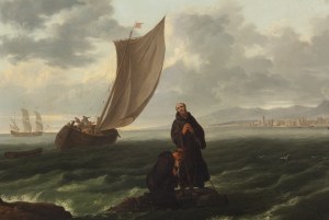 Kazimierz Żwan (1792 - 1858 ), Święty Franciszek z Paoli w Zatoce Neapolitańskiej, 1848