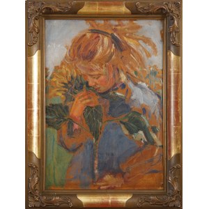 Wlastimil HOFMAN (1881 - 1970), Mädchen mit einer Sonnenblume, 1908