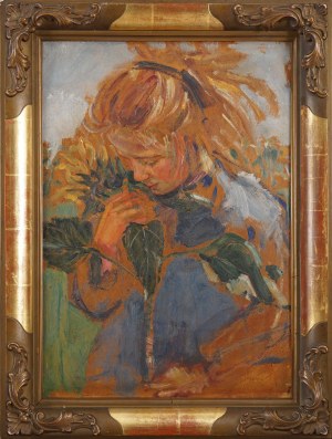 Wlastimil HOFMAN (1881 - 1970), Dziewczynka ze słonecznikiem, 1908