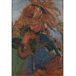 Wlastimil HOFMAN (1881 - 1970), Mädchen mit einer Sonnenblume, 1908