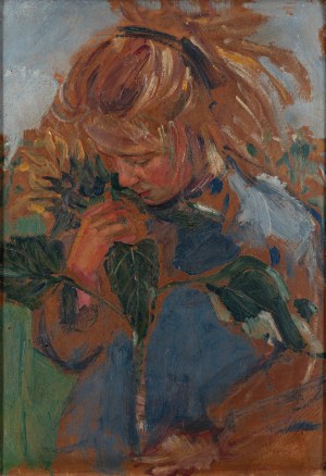 Wlastimil HOFMAN (1881 - 1970), Dziewczynka ze słonecznikiem, 1908