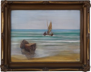 Soter JAXA-MAŁACHOWSKI (1867 - 1952), Nad brzegiem Bałtyku, 1927