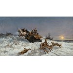 Tadeusz RYBKOWSKI (1848 - 1926), L'attacco dei lupi