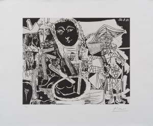 Pablo PICASSO (1881 - 1973), Arlequin et Personnages Divers (Arlekin i różne postacie), z serii 347, 1968