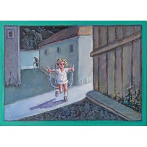 Andrzej Podkański, Girl with a skipping rope from the series Backyards, 2015