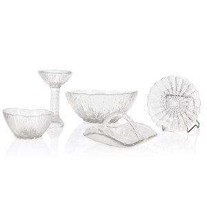 by Eryka TRZEWIK-DROST (b. 1931), Set of glass with Cora decoration, Ząbkowice Economic Glassworks.
