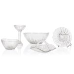 by Eryka TRZEWIK-DROST (b. 1931), Set of glass with "Cora" decoration, "Ząbkowice" Economic Glassworks.