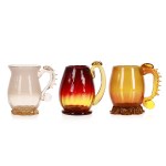designed by Jerzy SŁUCZAN-ORKUSZ (1924-2002), Set of 3 large beer mugs, Institute of Glass and Ceramics in Krakow