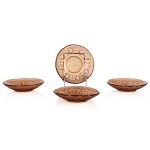 designed by Eryk TRZEWIK-DROST (b. 1931), 4 "Bratki" salad bowls, Economic Glassworks "Ząbkowice".