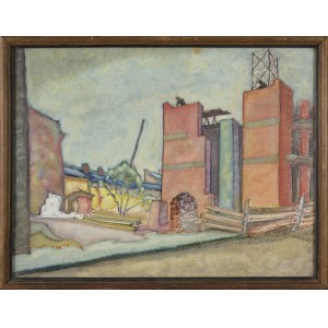Leon GETZ (1896-1971), CITY LANDSCAPE WITH WORKERS AT THE CONSTRUCTION SITE