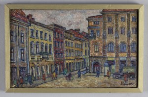 Romana LIPEŻ (1917-2003), WIDOK NA GMACH TOWARZYSTWA ROLNICZEGO NA PLACU SZCZEPAŃSKIM W KRAKOWIE
