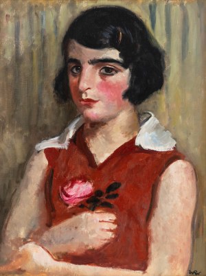 Wojciech Weiss (1875 Leorda na Bukowinie - 1950 Kraków), Dziewczyna z różą