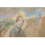 Jacek Malczewski (1854 Radom - 1929 Kraków), Autoportret w pejzażu w Lusławicach, 1925 r.