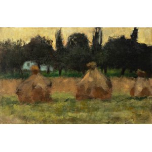 Jozef Czajkowski (1872 Warsaw - 1947 there), Landscape after the West, 1897.