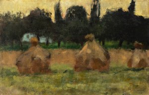 Józef Czajkowski (1872 Warszawa - 1947 tamże), Pejzaż po zachodzie, 1897 r.