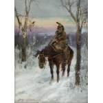 Jerzy Kossak (1886 Kraków - 1955 there), Napoleonic Kirassier, 1933.