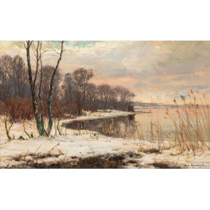 Michal Gorstkin-Wywiórski (1861 Varsovie - 1926 Berlin), Dans la lueur de l'hiver, vers 1900.