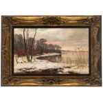 Michal Gorstkin-Wywiórski (1861 Varsovie - 1926 Berlin), Dans la lueur de l'hiver, vers 1900.