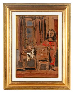 Jankiel Adler (1895 Tuszyn k. Łodzi - 1949 Aldbourne/Anglia), Kobieta w pracowni, ok. 1940 r.
