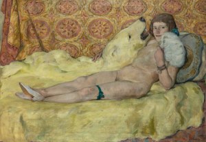 Włodzimierz Błocki (1885-1921), Akt z niedźwiedziem, 1912 r.