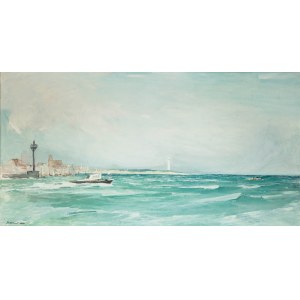 Marian Mokwa (1889 Malary - 1987 Sopot), View of the Port of Hel