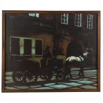 Antoni Fałat (1942-2024), Dorożka na starym mieście, 1980.
