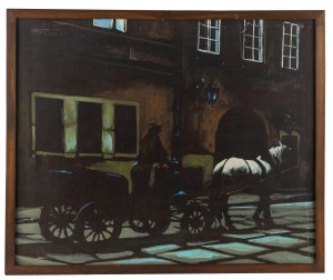 Antoni Fałat (1942-2024), Dorożka na starym mieście, 1980 r.
