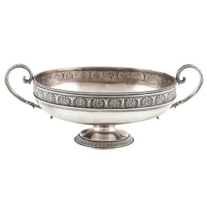 Footed platter, St. Petersburg, Fabergé, Alexander Vakeva, ca. 1910-1915