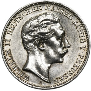 Germany, Kingdom of Prussia, Wilhelm II, 3 Mark Berlin 1909 A