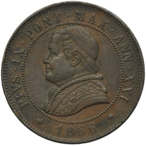 Papal States, Vatican, Pius IX, 4 Soldi Rome 1866 R