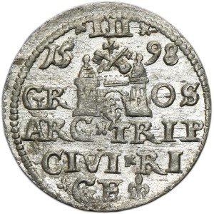Sigismund III Vasa, 3 Groschen Riga 1598 - no punctuation between DG