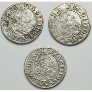 Set, Austria, Ferdinand II, 3 Kreuzer (3 pcs.)